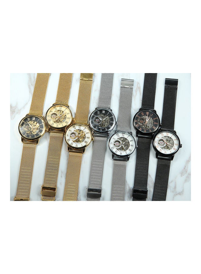 A9 Forsining Fusini mechanical movement Roman numeral black belt black disk  - Image 4