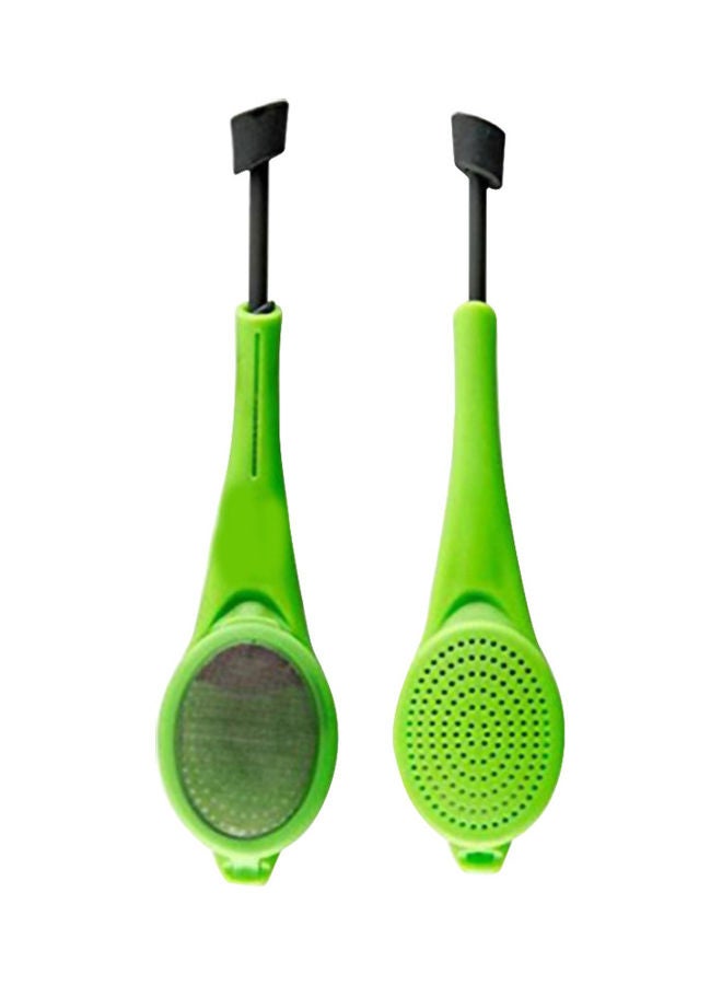 Extra Fine Mesh Squeeze Tea Strainer Filter with BPA-Free PP Handle Green 18x2x4cm