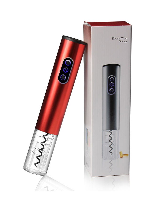 Automatic Electric Wine Bottle Corkscrew Opener with Foil Cutter Red 27x7x7cm  - Image 3