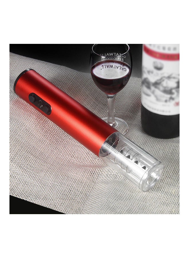 Automatic Electric Wine Bottle Corkscrew Opener with Foil Cutter Red 27x7x7cm  - Image 4