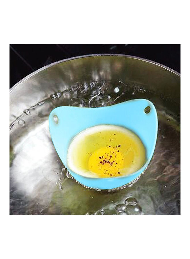 4-Piece Silicone Egg Poacher Blue/Purple/Green 15x3x10cm - Image 4