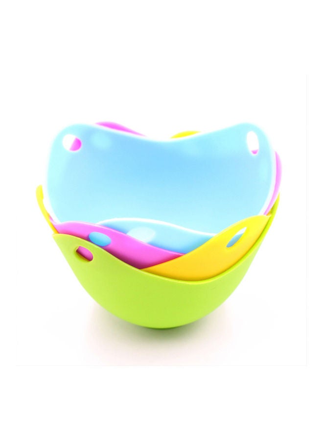 4-Piece Silicone Egg Poacher Blue/Purple/Green 15x3x10cm - Image 2