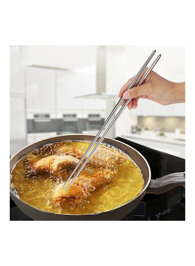 10-Pairs Stainless Steel Chopsticks Silver 26x3.5x5cm  - Image 3