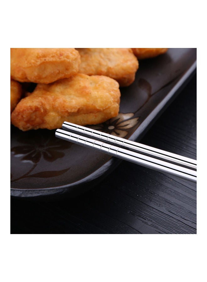 10-Pairs Stainless Steel Chopsticks Silver 26x3.5x5cm  - Image 4
