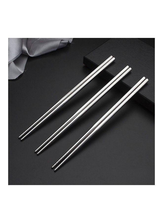 10-Pairs Stainless Steel Chopsticks Silver 26x3.5x5cm  - Image 5