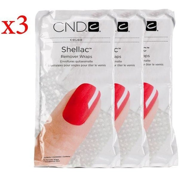 CND - Pack Of 3 Shellac Remover Wraps Multicolour - Image 1