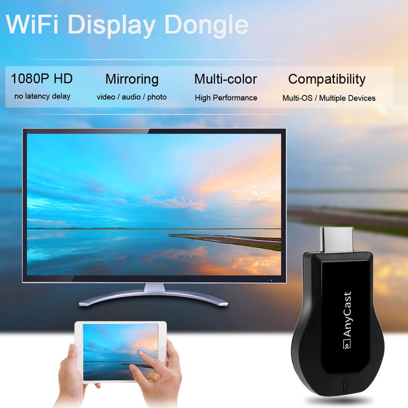 AnyCast - New Wireless WiFi Display Dongle Receiver V3845B_P Black - Image 1
