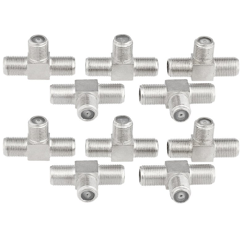 موصل F Type من 10 قطع V3698_P فضي - Image 1