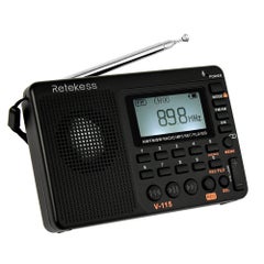 Retekess V-115 FM/AM/SW Radio Multiband Radio Receiver With Sleep Timer V2938_P Black  - Image 1
