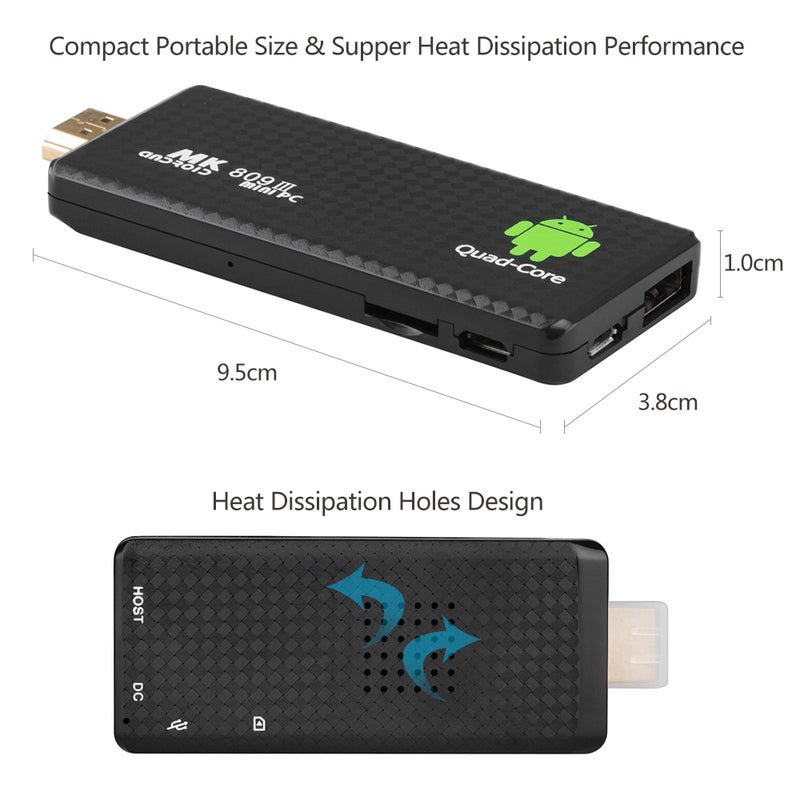Generic - MK809 III Android 7.1 TV Dongle V2692EU-16G_P Black - Image 1