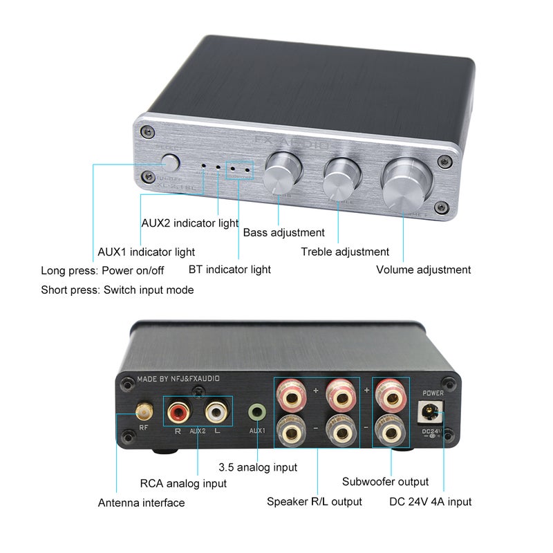 FX-AUDIO - XL-2.1BL HiFi Audio Digital Amplifier V7262B-EU_P Black - Image 1