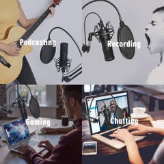 Generic Professional Podcast Condenser USB Microphone Kit V6664-1_P Black  - Image 2