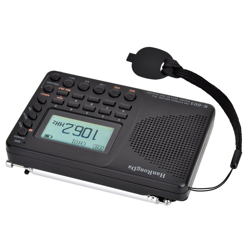 HRD-603 Portable Pocket Radio V7201_P Black - Image 4