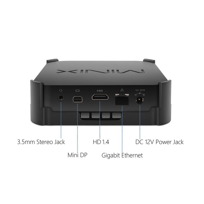 Minix - MINIX NEO Z83-4 Plus Mini PC Win10 Pro Intel X5-Z8350 64 Bit 4GB/64GB Smart Media Player V7120_P Black - Image 1