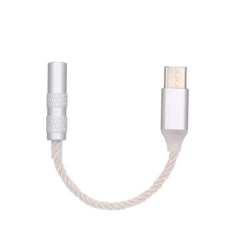 Type-C Male To 3.5mm Female Jack Audio Cable Headphone Audio Adapter V6831-1_P Silver - Image 4