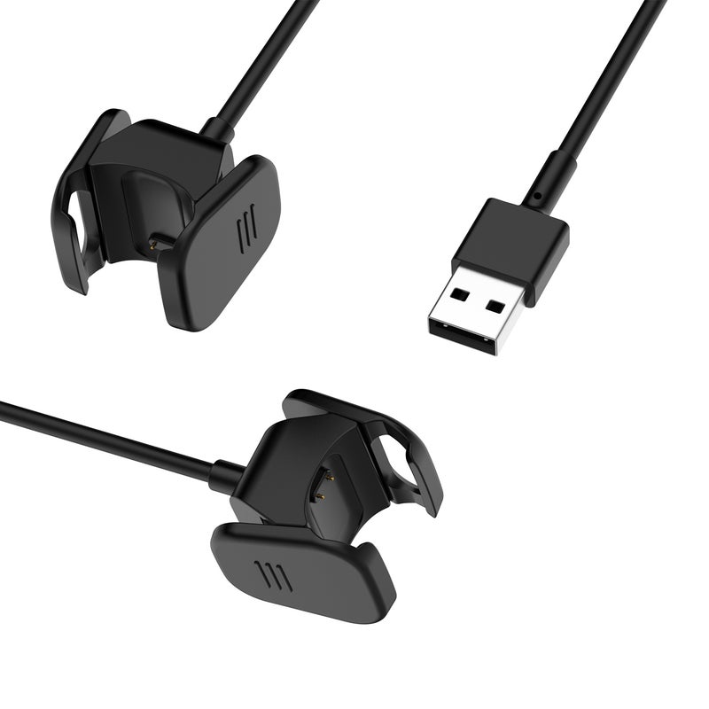 1m Smart Bracelet USB Charge Cable Wire Clip Replacement for Fitbit Charge 3 Charger Portable Smart Bracelet USB Charge V6864-2_P black  - Image 2