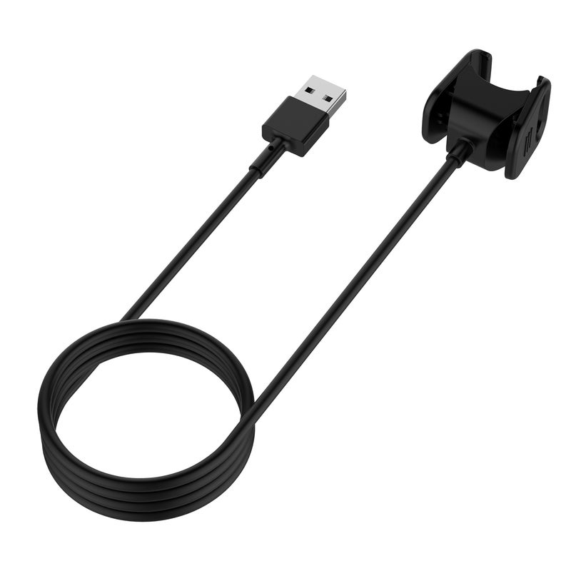 1m Smart Bracelet USB Charge Cable Wire Clip Replacement for Fitbit Charge 3 Charger Portable Smart Bracelet USB Charge V6864-2_P black  - Image 3