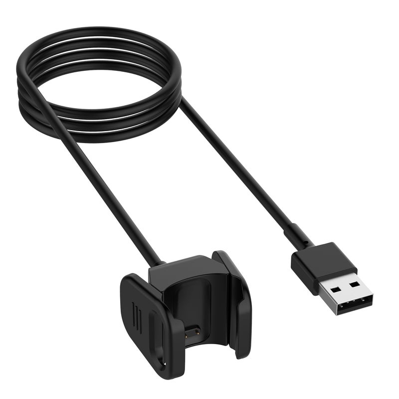 1m Smart Bracelet USB Charge Cable Wire Clip Replacement for Fitbit Charge 3 Charger Portable Smart Bracelet USB Charge V6864-2_P black  - Image 5