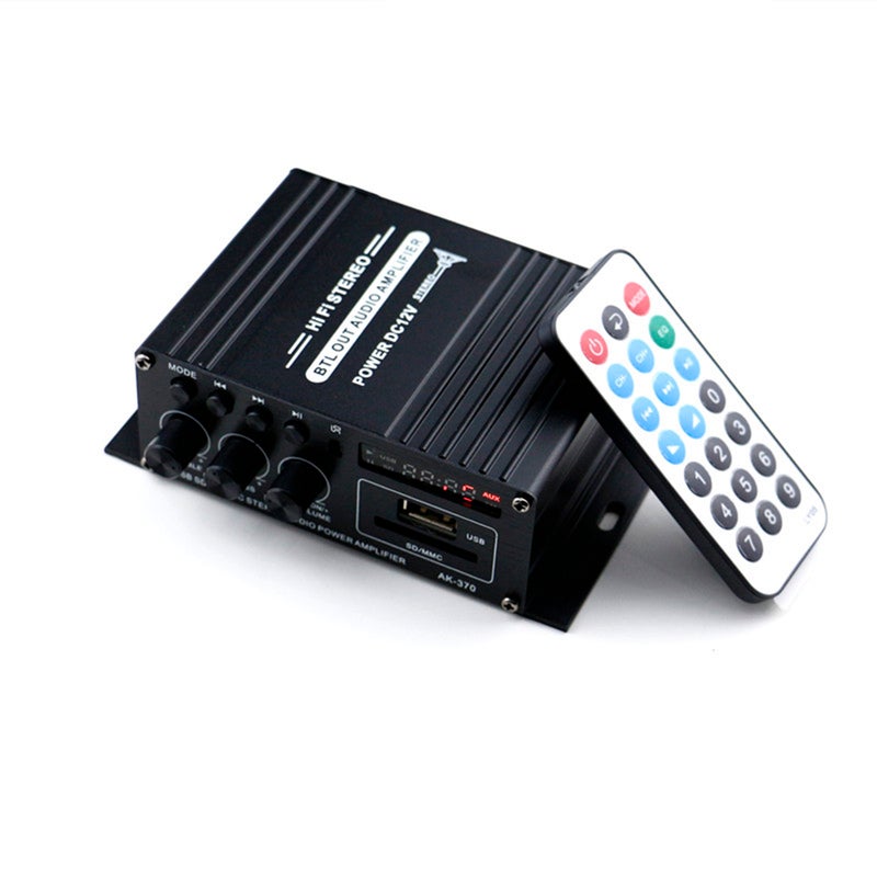 Generic AK370 12V Mini Audio Power Amplifier V6744_P Black  - Image 1