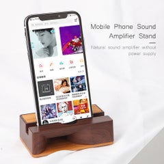 Mobile Phone Sound Amplifier Stand Wooden Cell Phone Stand V6596_P Black walnut - v1604936262/N41433164A_3