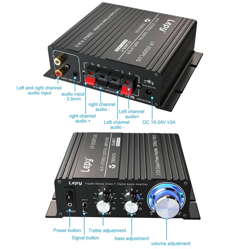 ليبي - مضخم صوت ستيريو رقمي هاي فاي من الفئة T V6746EU_P أسود - Image 1