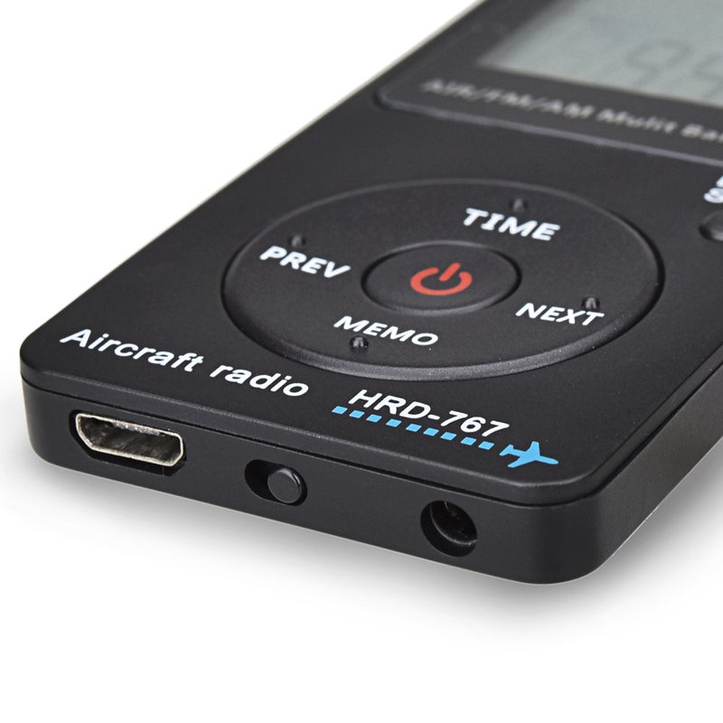 HanRongDa - HRD-767 FM/AM/AIR Multi Band Radio Aircraft Band Radio Receiver V6559_P Black - Image 1