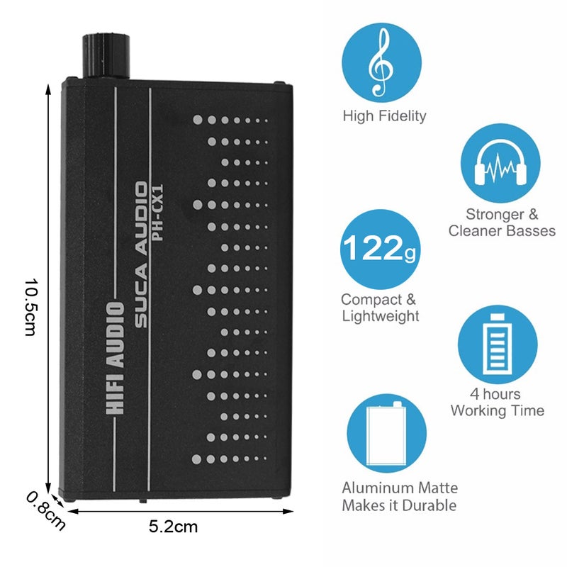 Aluminum Portable Headset Amplifier V6485_P Black  - Image 2