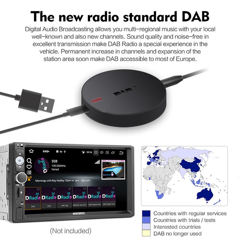DAB+008 Car Radio Tuner Receiver V6370_P Black - Image 2