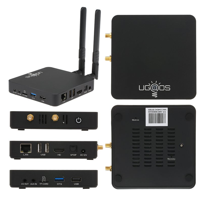 UGOOS - AM6 Smart Android 9.0 TV Box V6233EU_P Black - Image 1