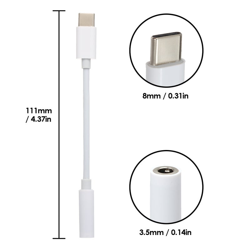 ماركة غير محددة محول لمنفذ سماعات رأس من USB إلى منفذ 3.5 مم CM20 أبيض  - Image 4