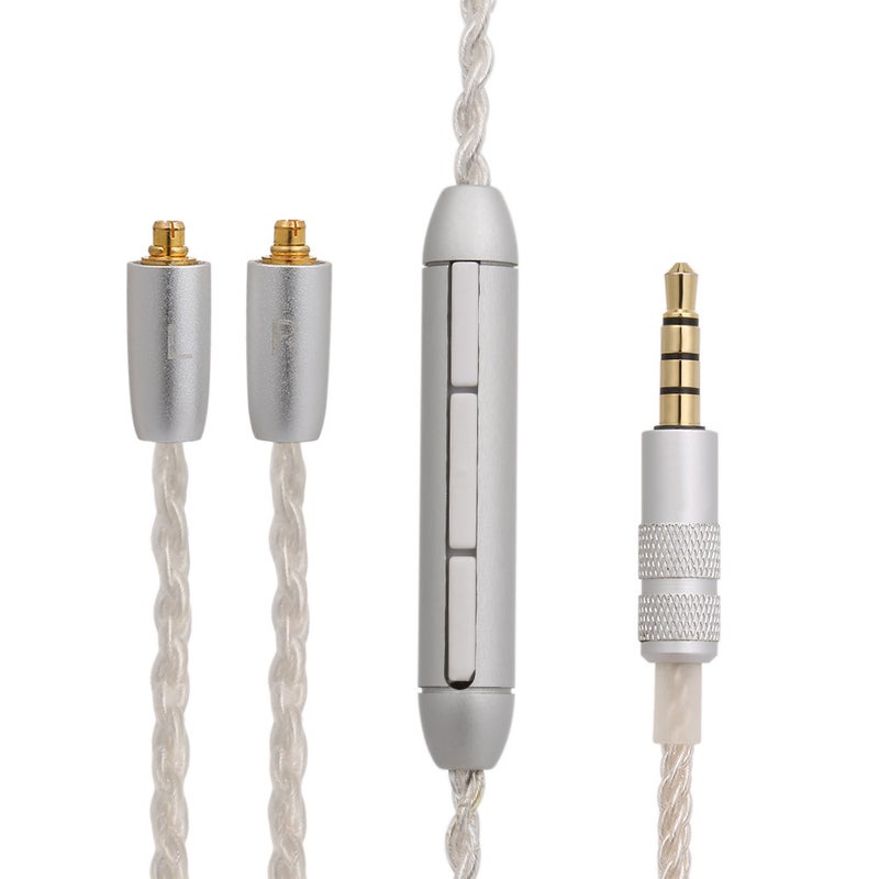 3.5mm Wired Earphones Cable Cord With Mic V6155W_P White  - Image 5