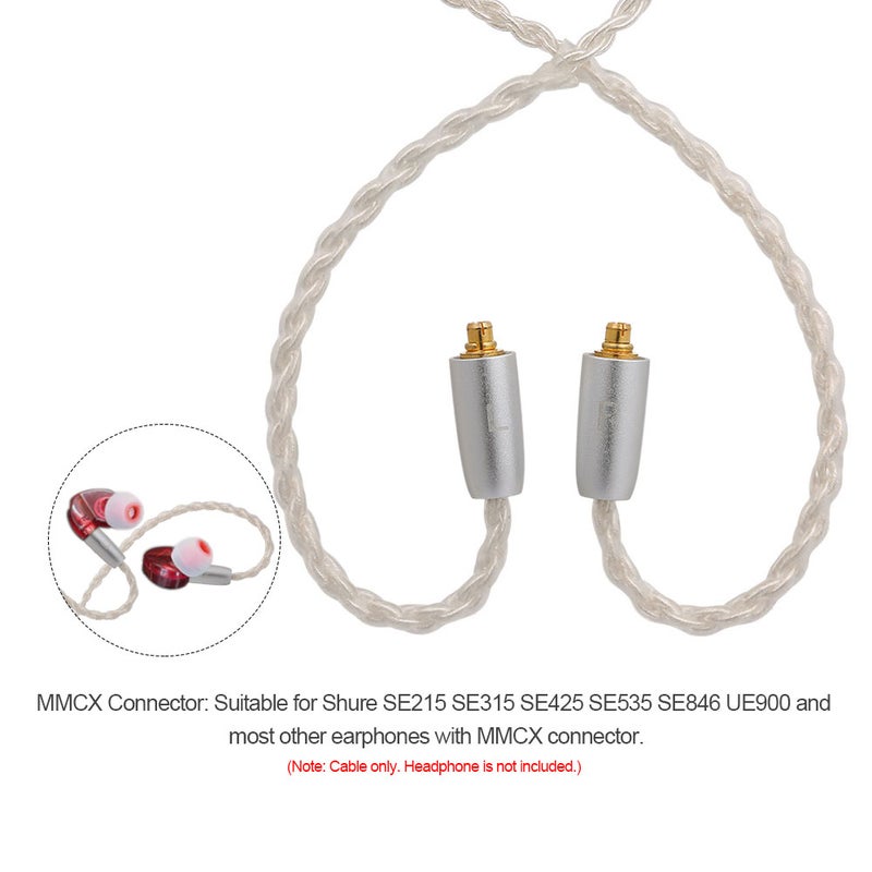 3.5mm Wired Earphones Cable Cord With Mic V6155W_P White  - Image 4