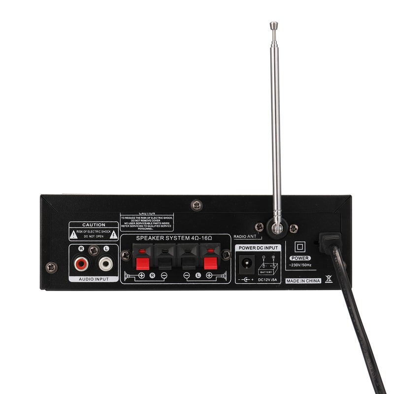12V/220V Mini 2CH LCD Display HIFI Audio Stereo Power Amplifier V5330EU_P black  - Image 3