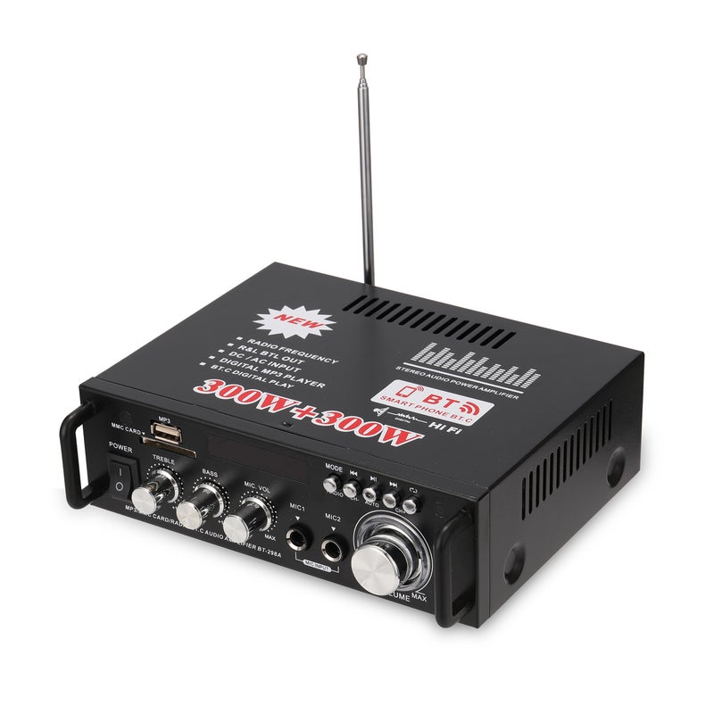 12V/220V Mini 2CH LCD Display HIFI Audio Stereo Power Amplifier V5330EU_P black  - Image 5