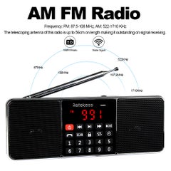 Retekess TR602 FM/AM Radio Multiband Digital Radio Receiver V5966_P Black  - Image 5
