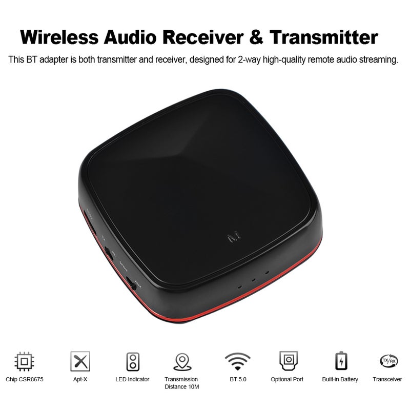 Wireless Audio Receiver Transmitter V5825_P Black - Image 3