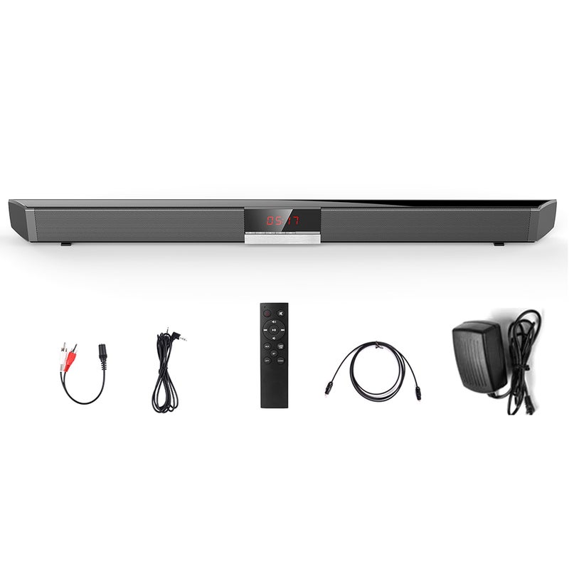 Generic SR100 Plus Bluetooth Soundbar Home TV Speaker Wireless Subwoofer V5345EU_P Black  - Image 4