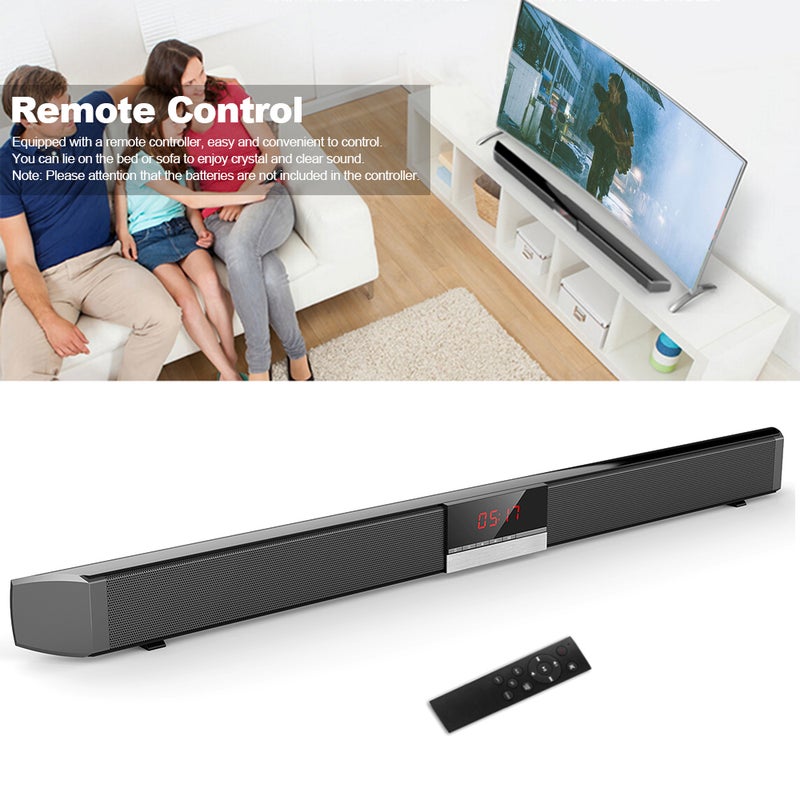 Generic SR100 Plus Bluetooth Soundbar Home TV Speaker Wireless Subwoofer V5345UK_P Black  - Image 4
