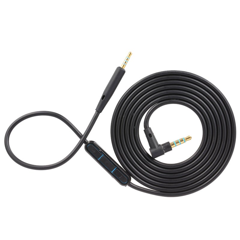 Generic - Line-control Audio Cable For BOSE QC25 Headphones With Mic Volume Control Cord Line V5183B_P Black - Image 1