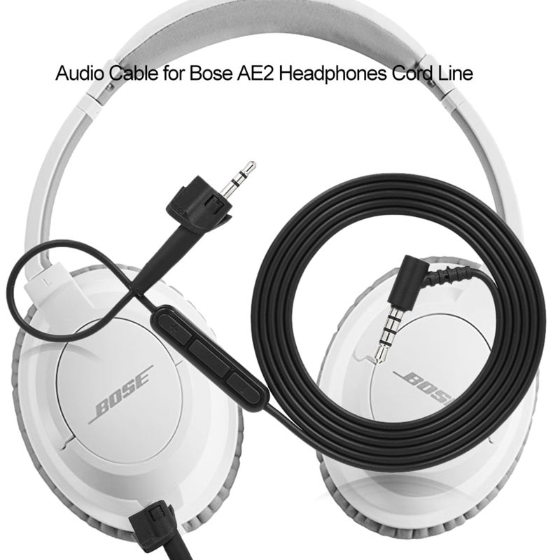 3.5mm To 2.5mm Audio Cable For BOSE OE2 Headset With Mic Volume Control V5179-1_P Black  - Image 2