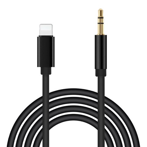 1 Meter For Lightning To 3.5mm Audio Cable Male AUX Stereo Wire Adapter Cord V5041_P Black
