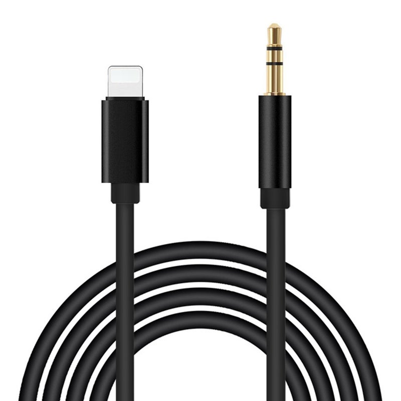 Generic - 1 Meter For Lightning To 3.5mm Audio Cable Male AUX Stereo Wire Adapter Cord V5041_P Black - Image 1