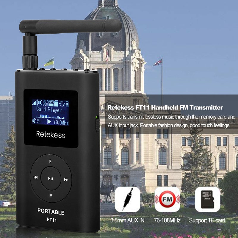 Retekess - FT11 Handheld FM Transmitter V5026_P Black - Image 1