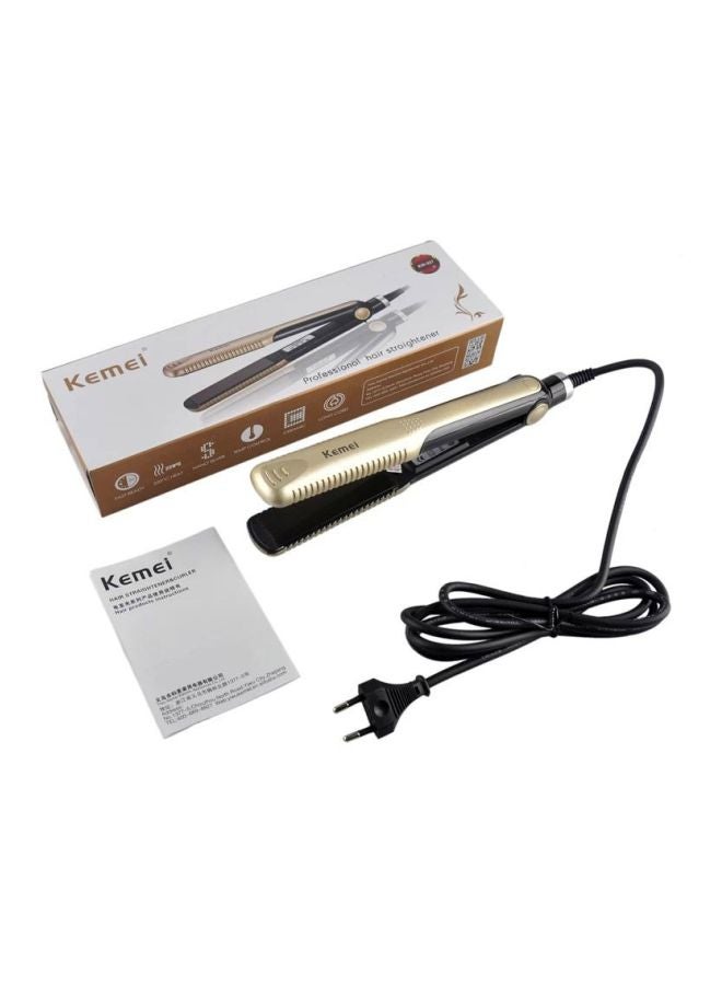 Kemei KM-327 Professional Hair Straightener Gold/Black 27x3.3x7.5cm - Image 2