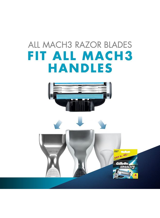 Gillette 4-Piece Mach3 Manual Shaving Razor Blades Silver/Blue/Black 1x0.2x1.1cm - Image 5