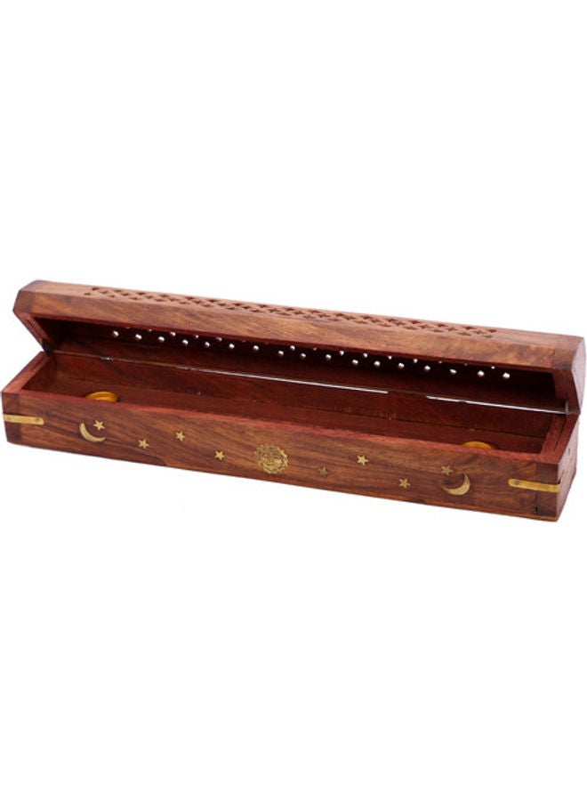 GOLDEN KRAFT Wooden and Brass Agarbati Holder brown 30.5 x 69 x 7.6cm  - Image 2