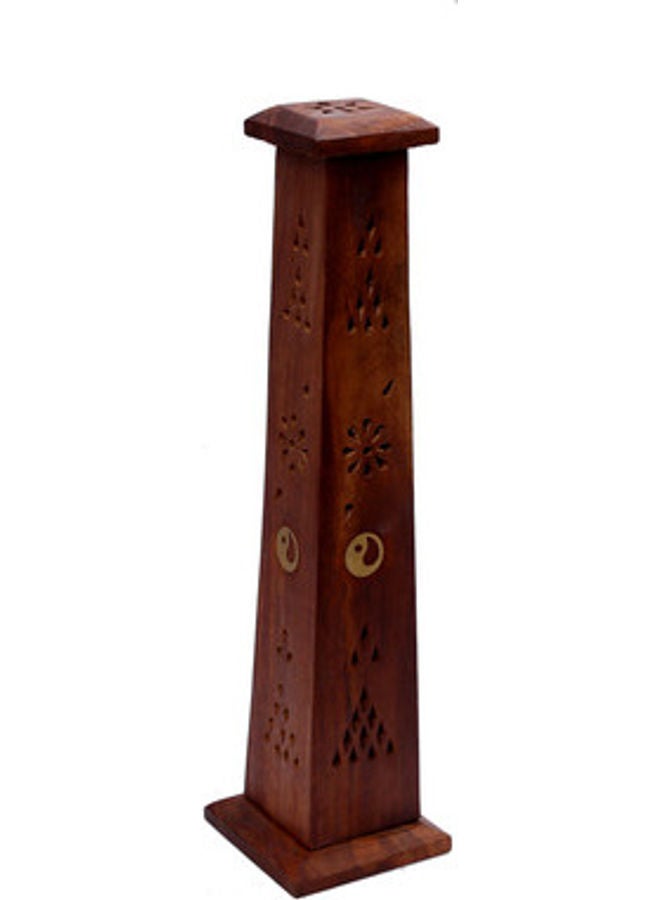 Wooden And Brass Agarbati Holder Stand brown 30.5 x 6.9 x 7.6cm - v1604939698/N42035392A_2