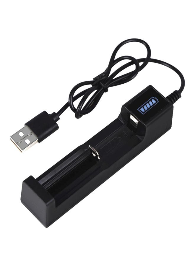 1 Slot USB Port LED Smart Charger Black  - Image 1