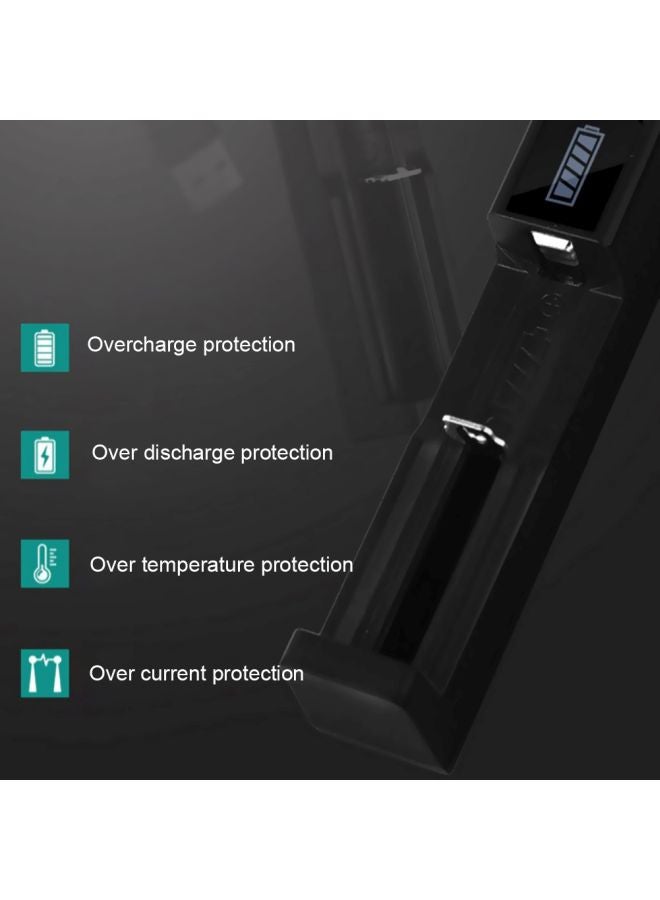 1 Slot USB Port LED Smart Charger Black  - Image 5
