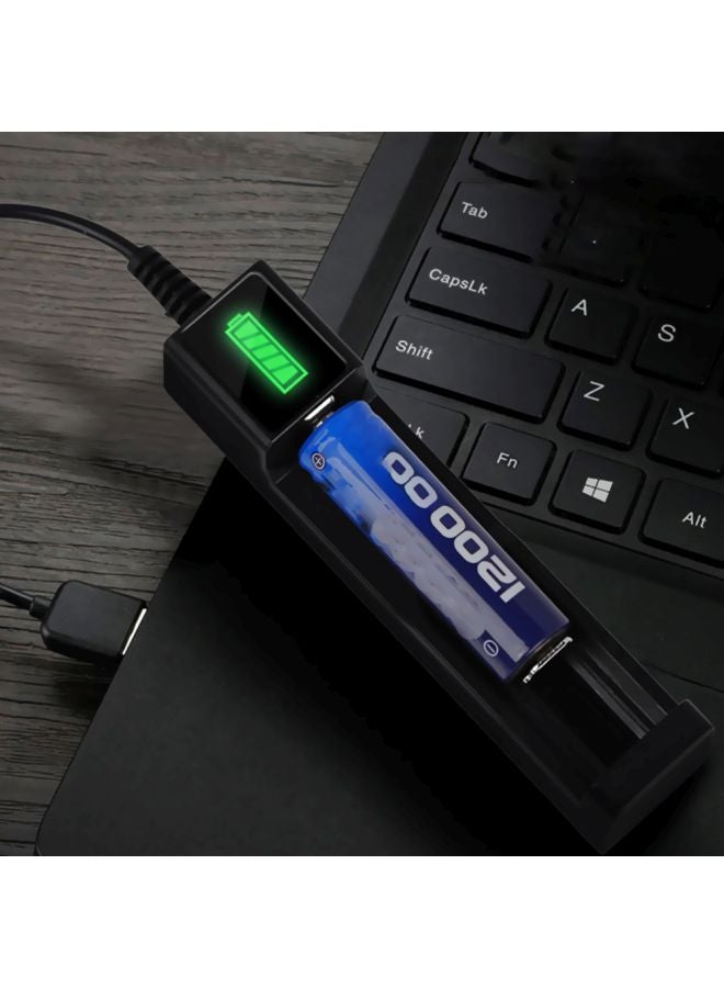1 Slot USB Port LED Smart Charger Black  - Image 4